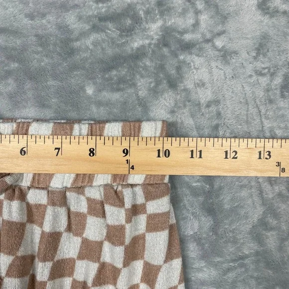 BKE Youth Jogger Pants Medium Tan White Checkered - Picture 5 of 9